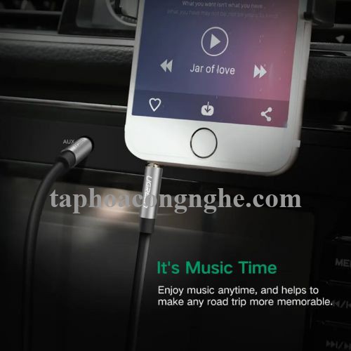 Ugreen 10737 5M màu Đen Cáp âm thanh 2 đầu 3.5mm dương dây tròn TPE cao cấp AV119 30010737